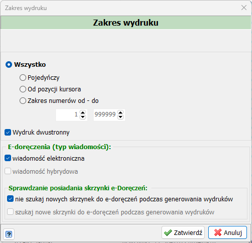 upo wydruk zakres
